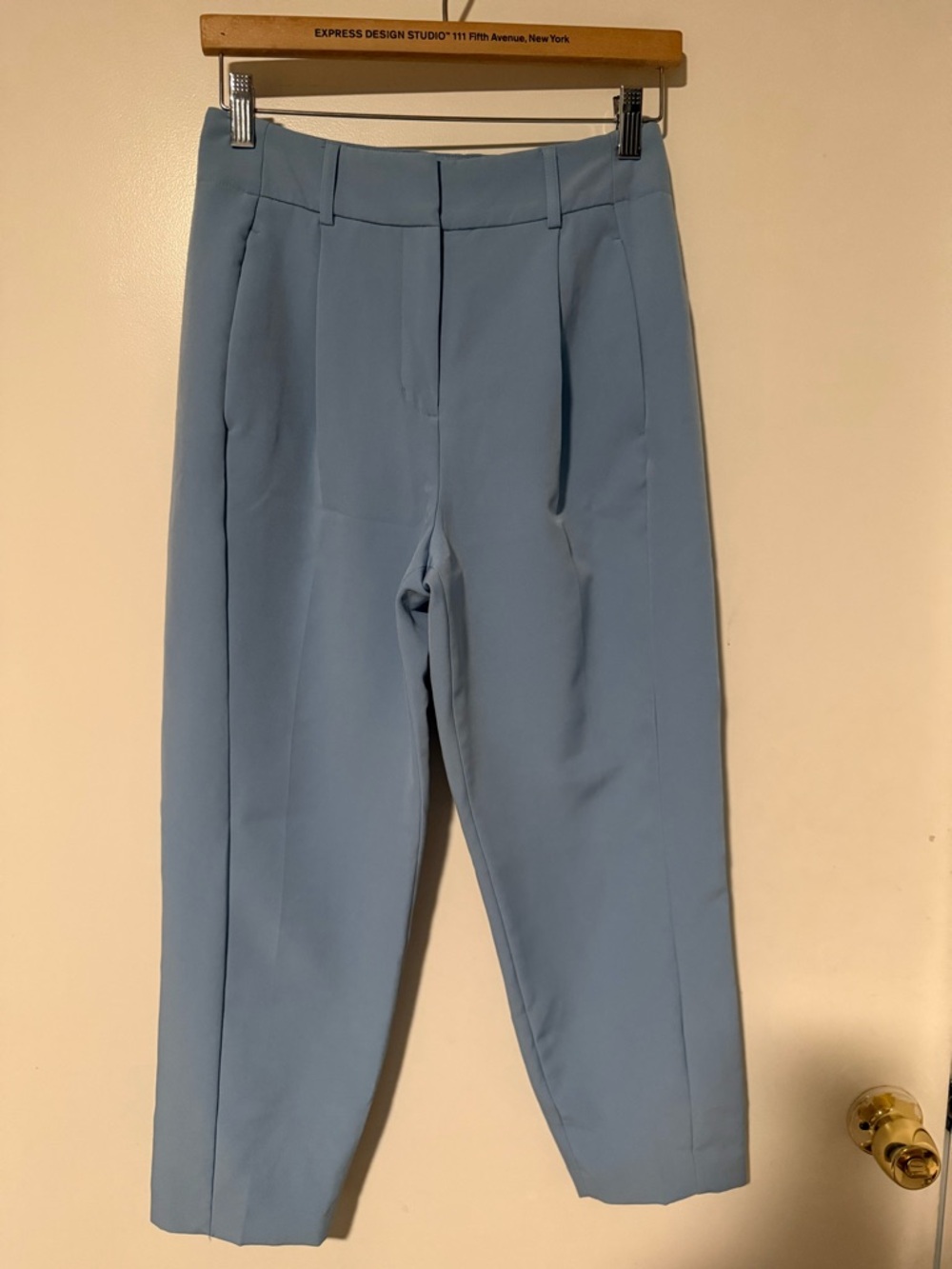 Express Light Blue High-Rise Dress Pants